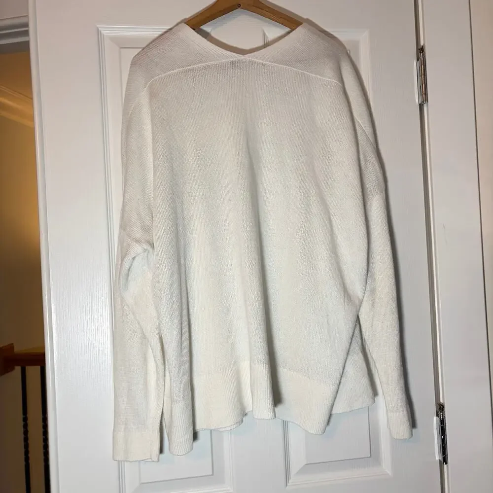 Eileen Fisher womens white cotton open cardigan. Size XL. career, church, winter - Picture 2 of 5